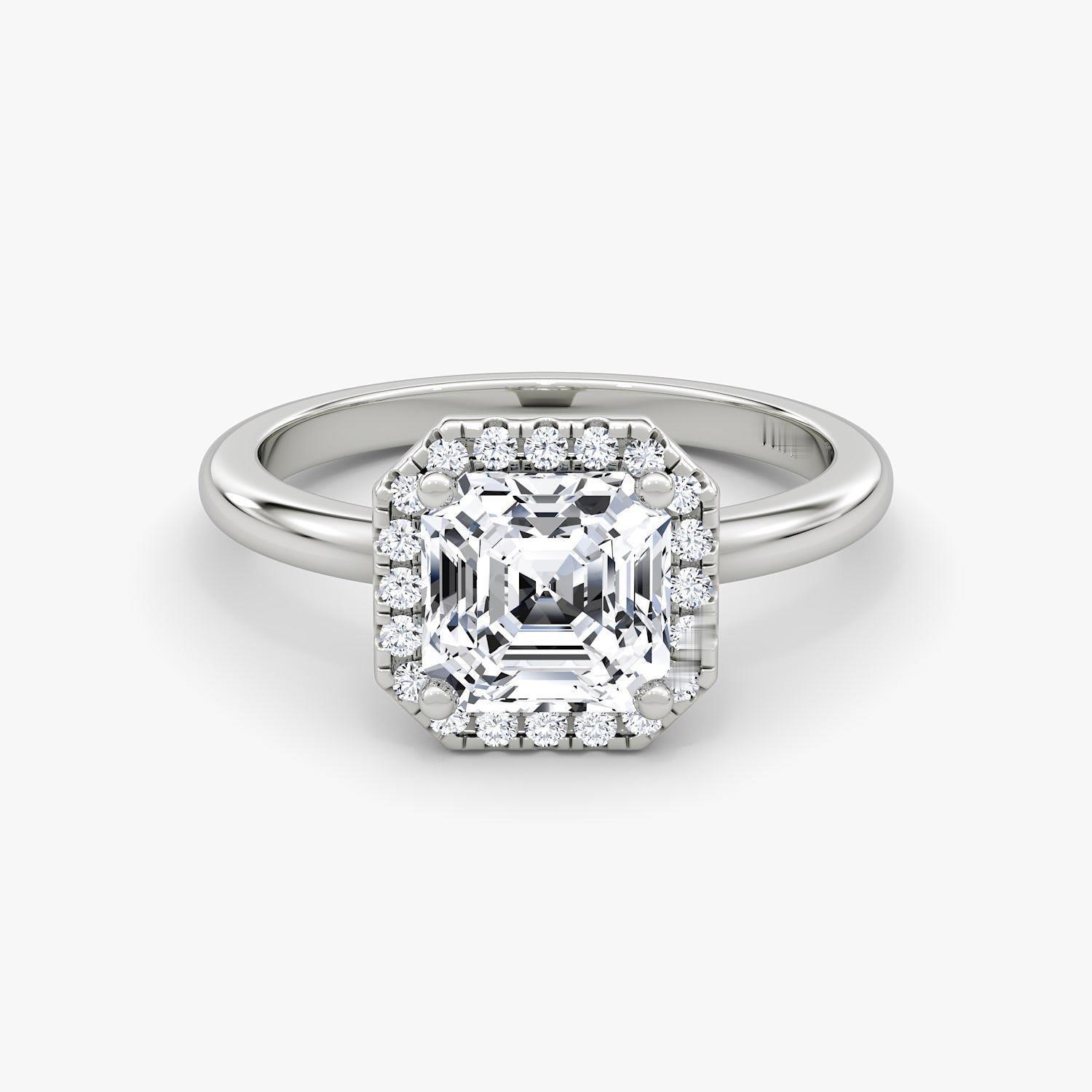Crystal Vintage Round Halo Diamond Engagement Ring - artcarvedbridal