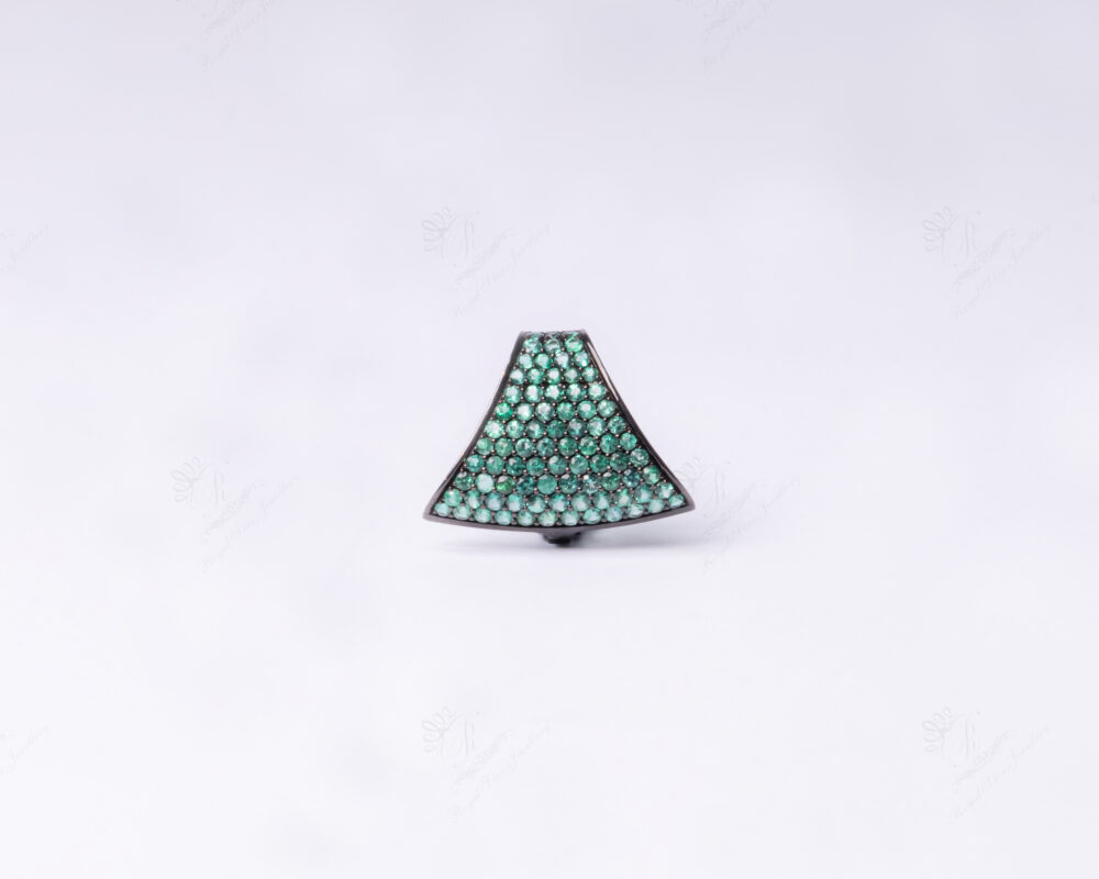 Emerald Ear Cuff rhodium