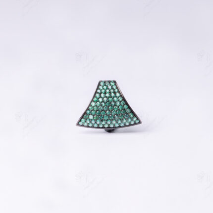 Emerald Ear Cuff rhodium